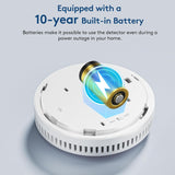 ABORNI 10-Year Battery Smoke and Carbon Monoxide Detector with Digital Display - 2-in-1 Safety Alarm