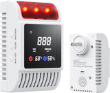 Nicbee Smoke and Carbon Monoxide Detector with Digital Display - Adjustable Brightness & 10 Year Battery