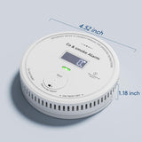ABORNI 10-Year Battery Smoke and Carbon Monoxide Detector with Digital Display - 2-in-1 Safety Alarm
