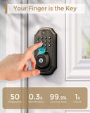 Keyless Entry Smart Lock Deadbolt with Fingerprint Scanner - Easy DIY Installation
