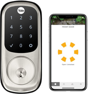 Yale Assure Lock Touchscreen with Wi-Fi and Bluetooth Deadbolt - Works with Amazon Alexa, Google Assistant, HomeKit, Airbnb and More - Satin Nickel