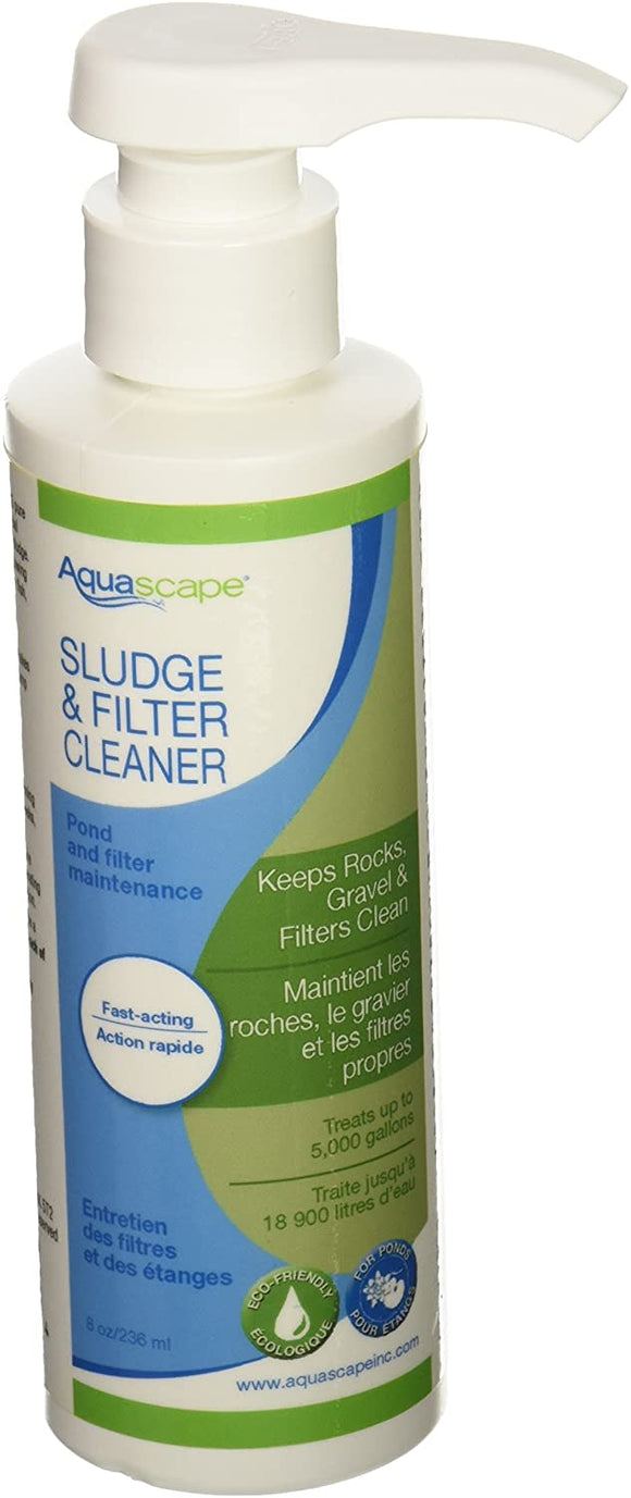 Aquascape 98889 Sludge & Filter Cleaner Water Treatment for Pond and Water Features, 8-Ounce Bottle