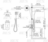 KES Shower System Shower Faucets Sets Complete Rain Shower Head with Handheld Shower Valve And Trim Kit Brushed Finish, XB6223-BN