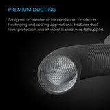 AC Infinity Flexible 8-Inch Aluminum Ducting, Heavy-Duty Four-Layer Protection