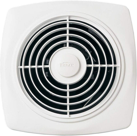 Broan 509 Through-Wall Fan, 180 CFM 7.5 Sones, White Square Plastic Grille