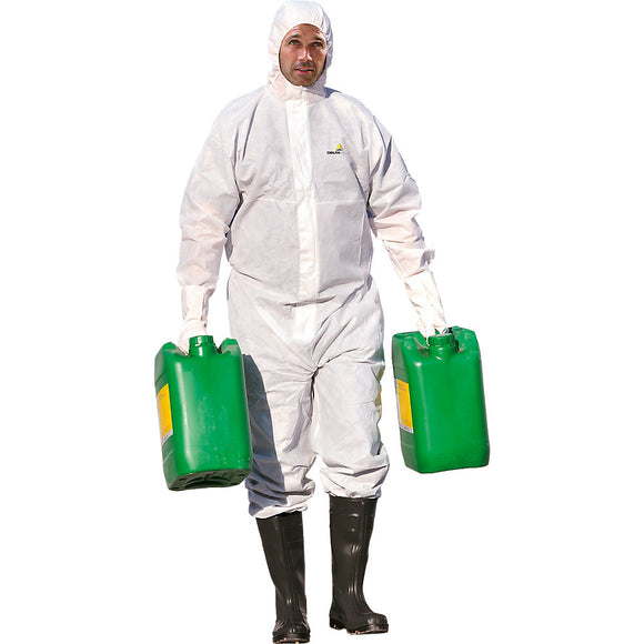 DELTA PLUS DT215 TYPE 5/6 DISPOSABLE COVERALL WHITE X LARGE 42-45