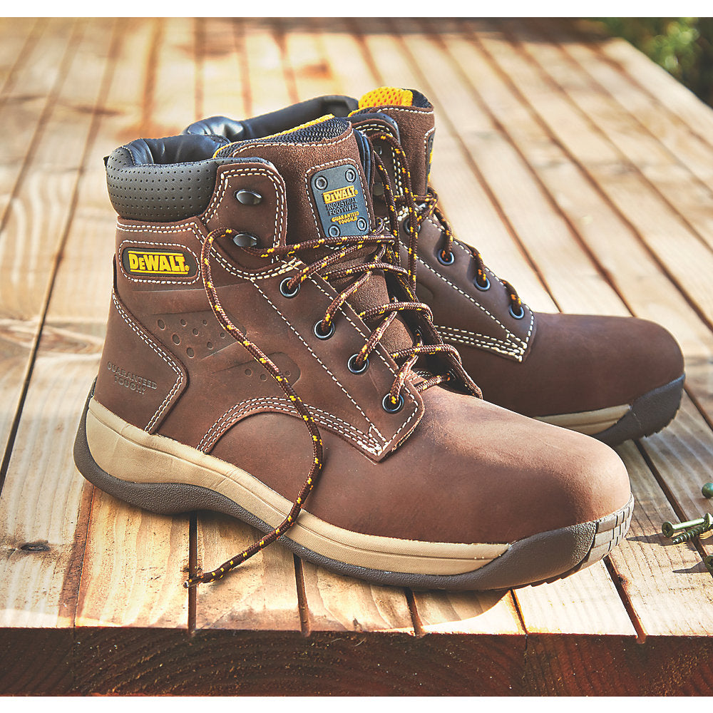 DEWALT BOLSTER SAFETY BOOTS BROWN SIZE 10 Pete s Tools Home Improvement