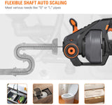 Drain Auger, TACKLIFE Drain Snake 25Ft Automatic Cordless Drain Clog Remover, Replaceable Flexible Shaft and Battery