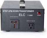 ELC T-3000 3000-Watt Voltage Converter Transformer - Step Up/Down - 110V/220V - Circuit Breaker Protection