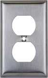 ENERLITES 7721-10PCS Duplex Receptacle Outlet Metal Wall Plate, Stainless Steel Outlet Cover