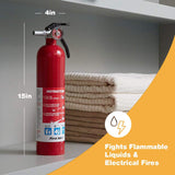 First Alert 1038789 Standard Home Fire Extinguisher, Red