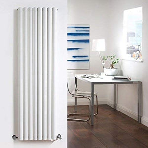Hudson Reed - Revive Vertical Double Designer Radiator With Angled Valves In White
