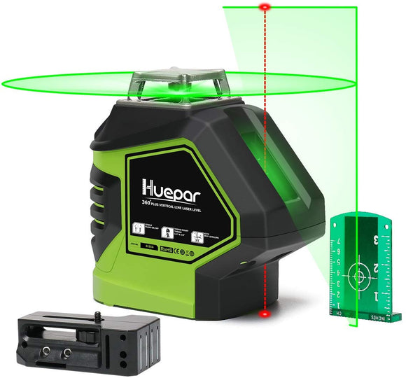 Huepar Self-Leveling Green Laser Level 360 Cross Line