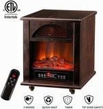LEISURELIFE Electric Digital Fireplace Stove for 1000sq.ft - Adjustable Infrared Heater Thermostat