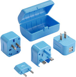 Lewis N. Clark Adapter Plug Kit W 2.1a Dual USB Charger, Blue