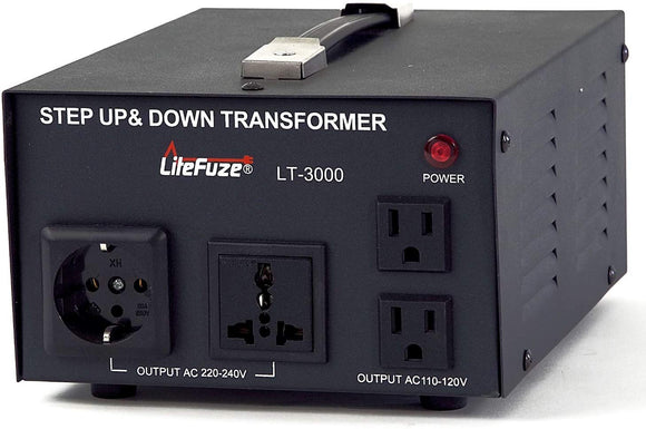 LiteFuze LT-3000 3000 Watt Voltage Converter Transformer - Step