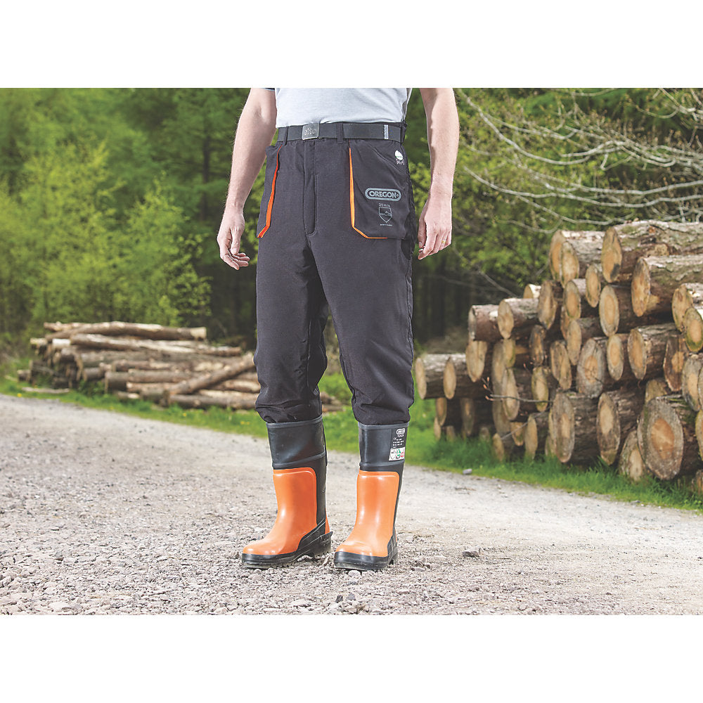 OREGON YUKON RUBBER CHAINSAW SAFETY BOOTS ORANGE BLACK SIZE 8 Pete s Tools Home Improvement