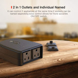 Outdoor Smart Plug, TECKIN Outdoor Wi-Fi Outlet with 2 Sockets, Compatible with Alexa, Google Home, Wireless Remote Control