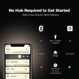 Philips Hue White 2-Pack A19 LED Smart Bulb, Bluetooth & Zigbee compatible (Hue Hub Optional), Works