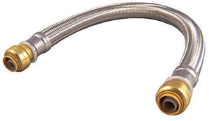 SharkBite U3008FLEX18LFA Flexible Water Hose 1/2 inch x 1/2 inch Push-to-Connect Braided Stainless Steel Water Connector