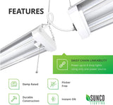 Sunco Lighting 8 Pack LED Utility Shop Light, 4 FT, Linkable Integrated Fixture