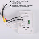 Underfloor Heating Thermostat 120/240V Dual Voltage LCD Display Programmable Build in GFCI with Floor Sensor
